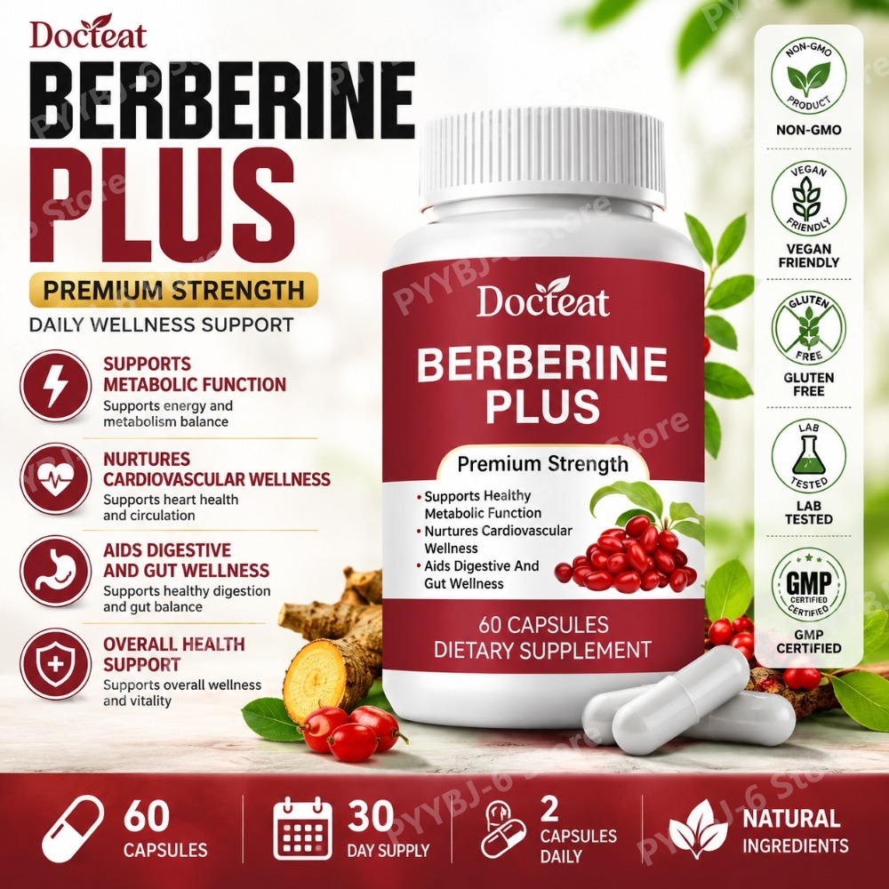 Herbal Wellness Supplement - Berberine Plus Supplement 60Capsules Premium Strength