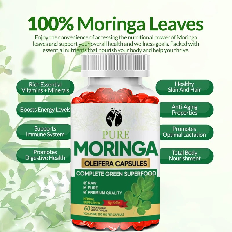 Moringa Capsules -60 Capsules  - Moringa Leaf Powder avis et prix