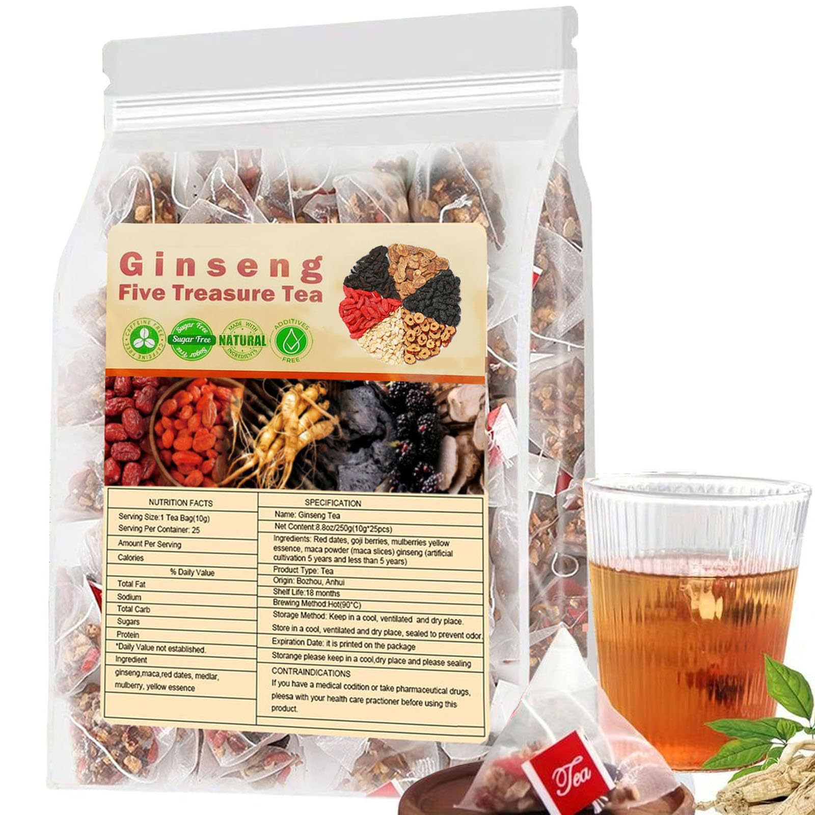 Ginseng Five Treasures Tea Kid - Herbal Wellness Supplement avis et prix