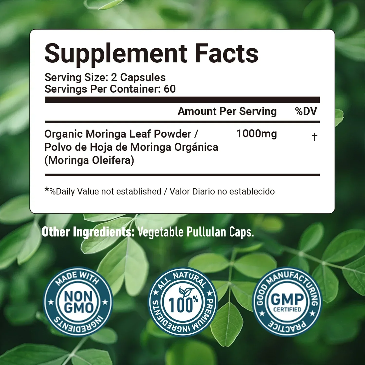 Moringa Capsules - Antioxidant - Moringa Leaf Powder avis et prix
