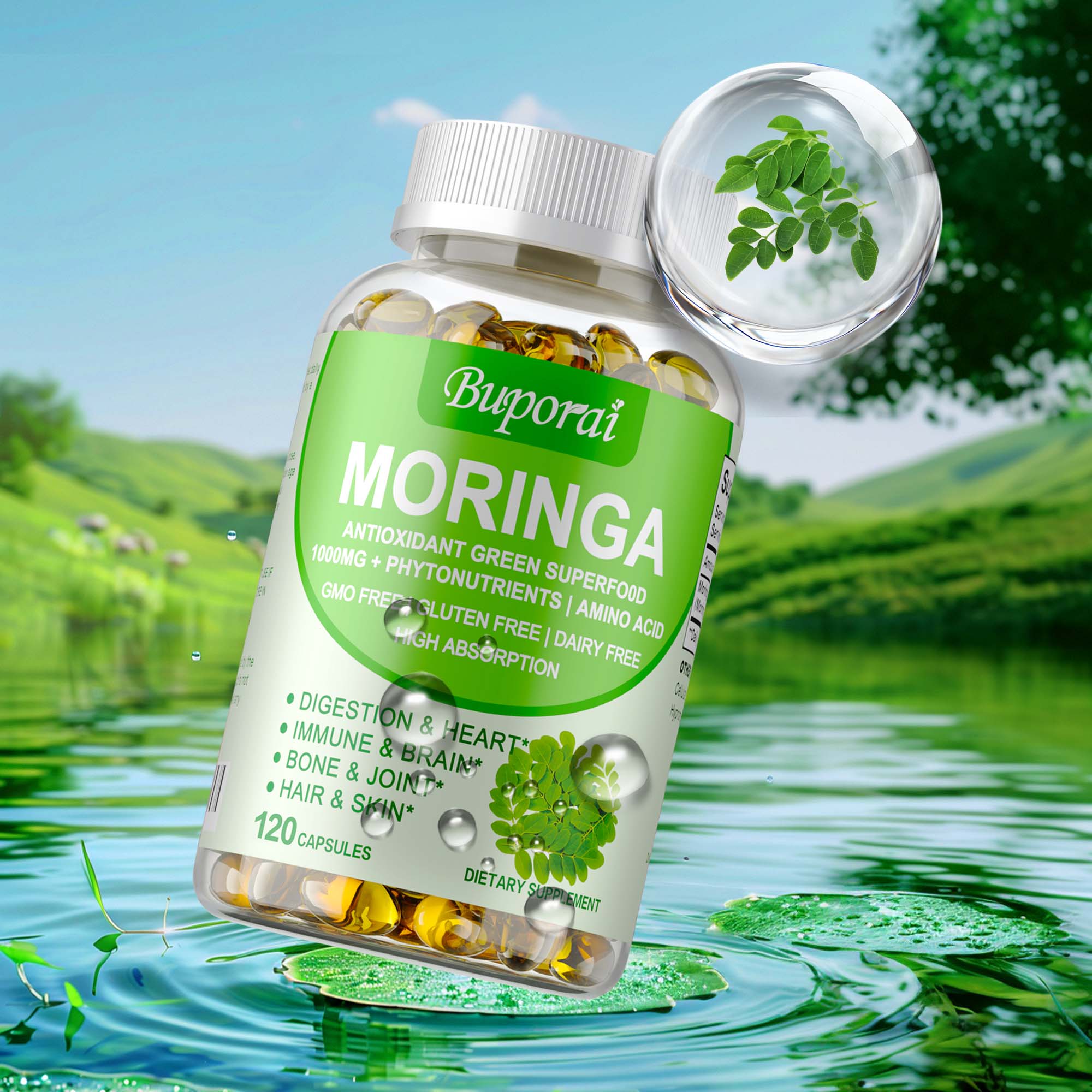 Moringa Capsules 1000mg - Supp - Moringa Leaf Powder avis et prix