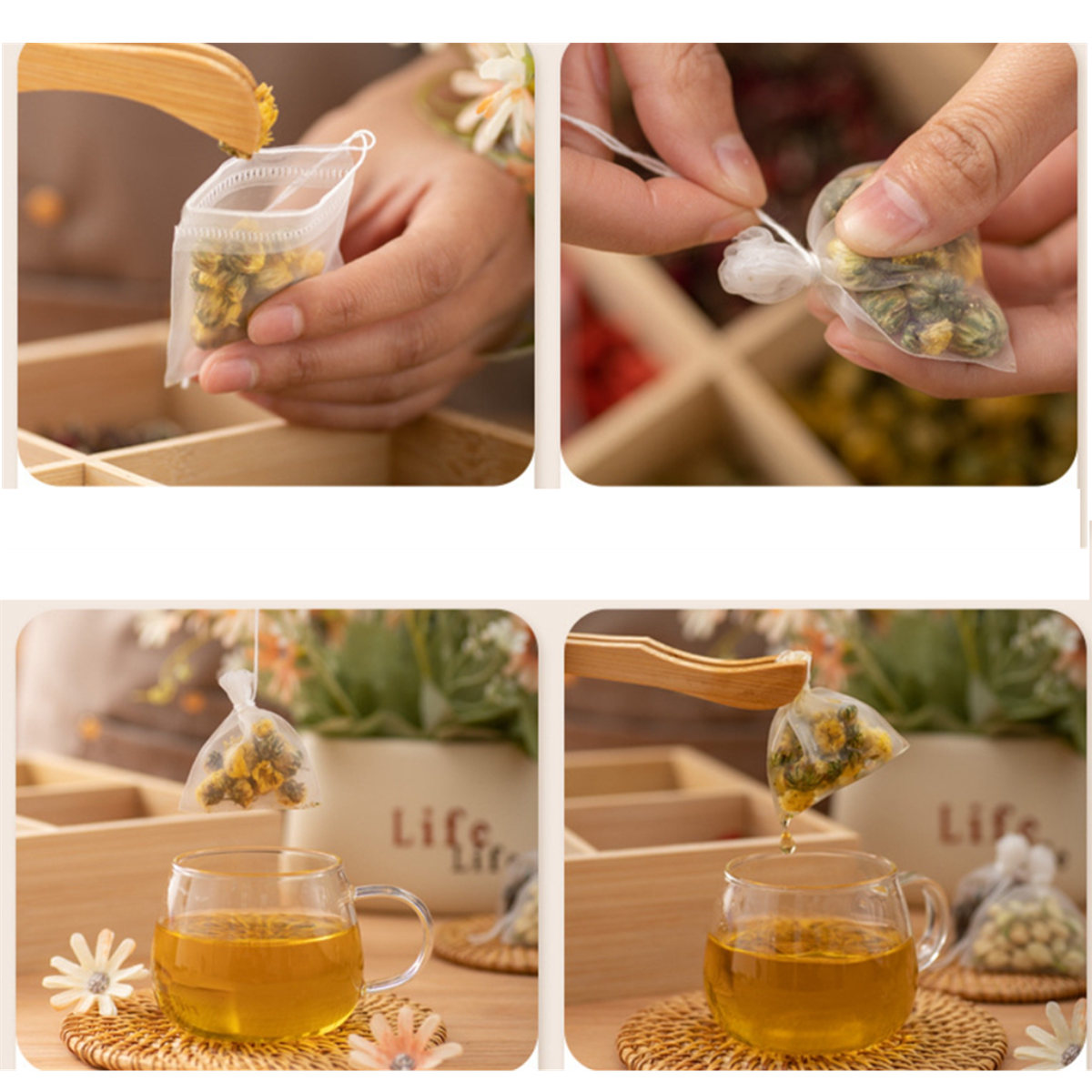 100pcs Tea Bags Nylon Food Gra - Herbal Wellness Supplement avis et prix